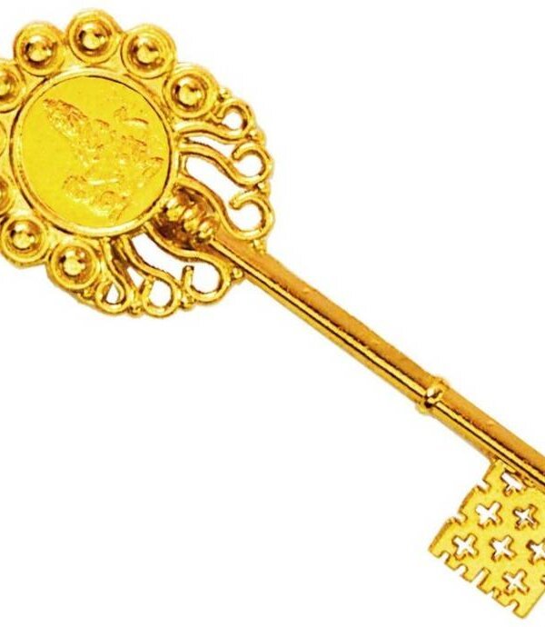 Vastu Fengshui Kuber Kunji Key Golden 4.25 inches for Wealth & Prosperity